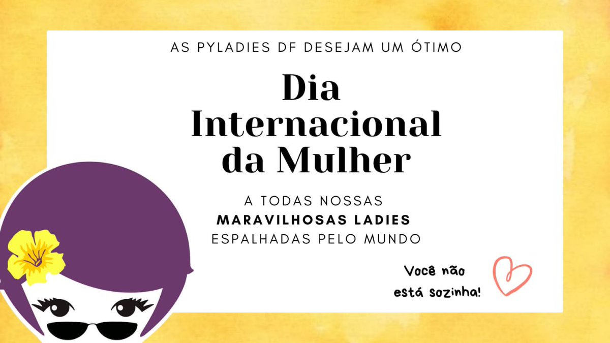 PyLadiesDF's tweet image. Feliz dia das mulheres, moça incrível!
2020 e 2021 tem sido anos desafiadores... mas não esqueça, você não está sozinha!
Conte conosco. Continue saudável. Seja feliz!

Abaixo estão todos nossos links, caso ainda não esteja inscrita nos nossos canais:
linktr.ee/pyladiesdf