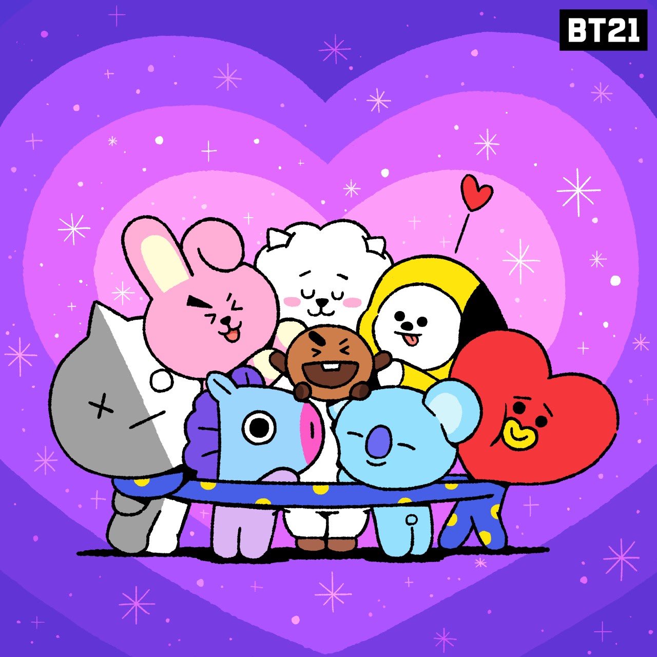 BT21 - 【韓国公式】BT21 PURPLE HEART たっとん TATA COOKY 韓国公式】BT21 PURPLE HEART たっとん TATA COOKY アイドル