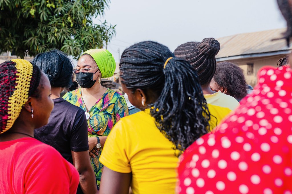 MOBFoundation's tweet photo. On Saturday, 6th of March 2021 In Galadimawa Village, Abuja.. these beautiful women were #empowered with #grants to help boost their #smallscalebusiness to commemorate #internationalwomensday #iwd2021 https://t.co/dZMOVhBYtf