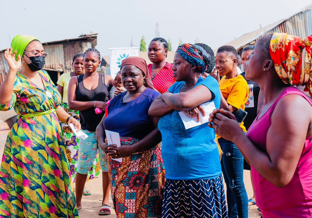 MOBFoundation's tweet photo. On Saturday, 6th of March 2021 In Galadimawa Village, Abuja.. these beautiful women were #empowered with #grants to help boost their #smallscalebusiness to commemorate #internationalwomensday #iwd2021 https://t.co/dZMOVhBYtf
