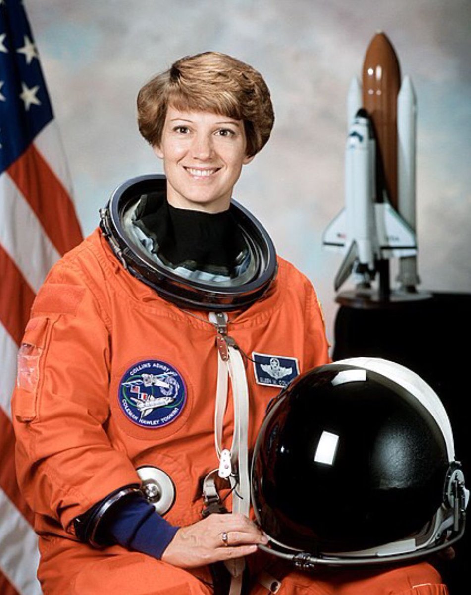 CranMiddlecoat's tweet photo. Amazing woman in STEM - Eileen Collins, Colonel in the US Air Force, test pilot, logged over 5,000 flight hours in 30 different aircraft, assistant professor in mathematics, NASA astronaut. She was the first woman to pilot the Space Shuttle. https://t.co/nJqQMVUkhN