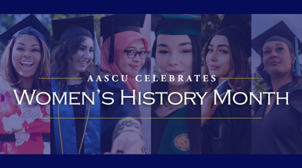 AASCU's tweet image. 32% of AASCU presidents/chancellors and 42% of our provosts are women. This month, we’re proud to celebrate the accomplishments of our female leadership and the remarkable alumni, staff, and students at our member institutions. aascu.org/WomensHistoryM… #WomensHistoryMonth #IWD2021