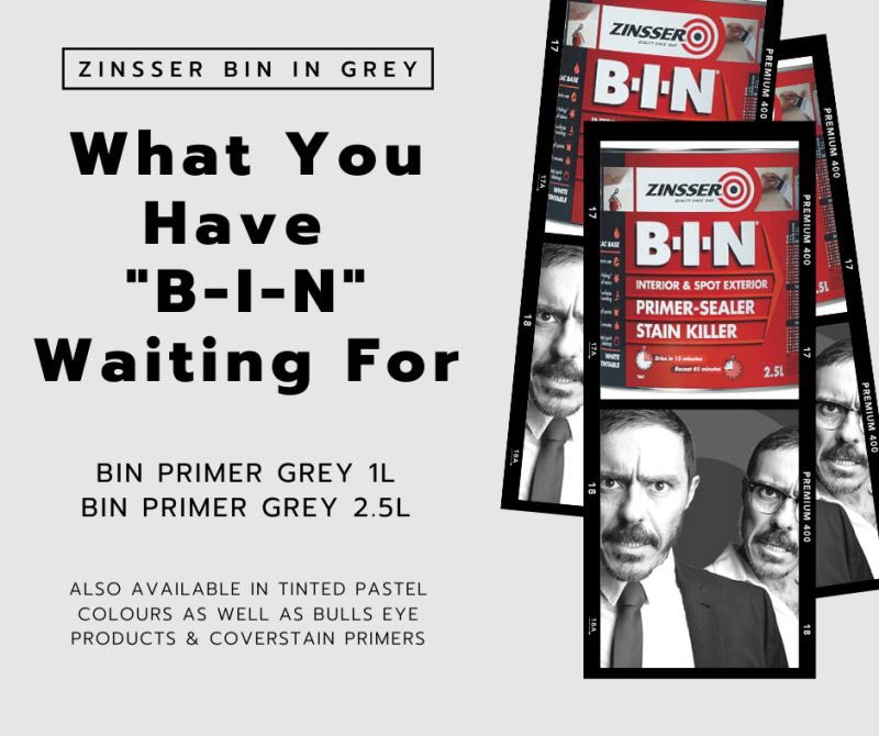 Johnmg1411's tweet photo. @ZinsserUK BIN primer is now available in ready mixed Grey for improved hide &amp; coverage. Permanently blocks odours like nicotine and smoke. Seals knots &amp; sap streaks. Dries in just 15mins, recoatable in 45mins. A perfect finish starts here, when you know you know. https://t.co/xdilxi8WZt