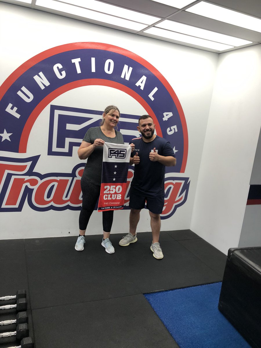 lambose4's tweet photo. Congrats @mellielambert for reaching the 250 club at @F45Training Concord. #IfItIsToBeItsUpToMe #AwesomeEffort #F45250Club https://t.co/UDUZUq30hQ