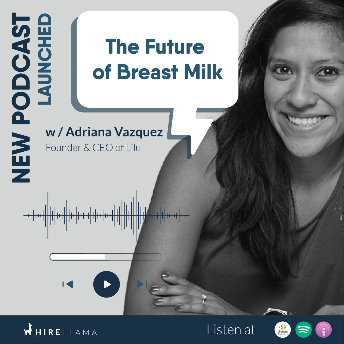 hirellama's tweet photo. The life for a mother is extremely tough and Adriana has created a device that allows mothers to have one less hassle. Discover the future of Breast Milk listen to our podcast here 👉🏼 https://t.co/hbschdEOyp https://t.co/TQMiotORQZ