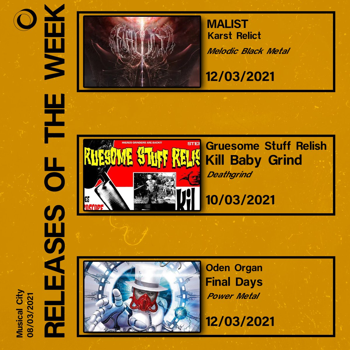 AMusicalCity's tweet photo. It's time to take a look at the releases of this week, as with every time, I focused on 3 released I'm expecting the most out of. 

What releases hypes you up for this week ? Tell me in the replies/comments ! 😃

And don't forget to check all our playlists on Spotify ! 💚 https://t.co/W7JoKPftUQ