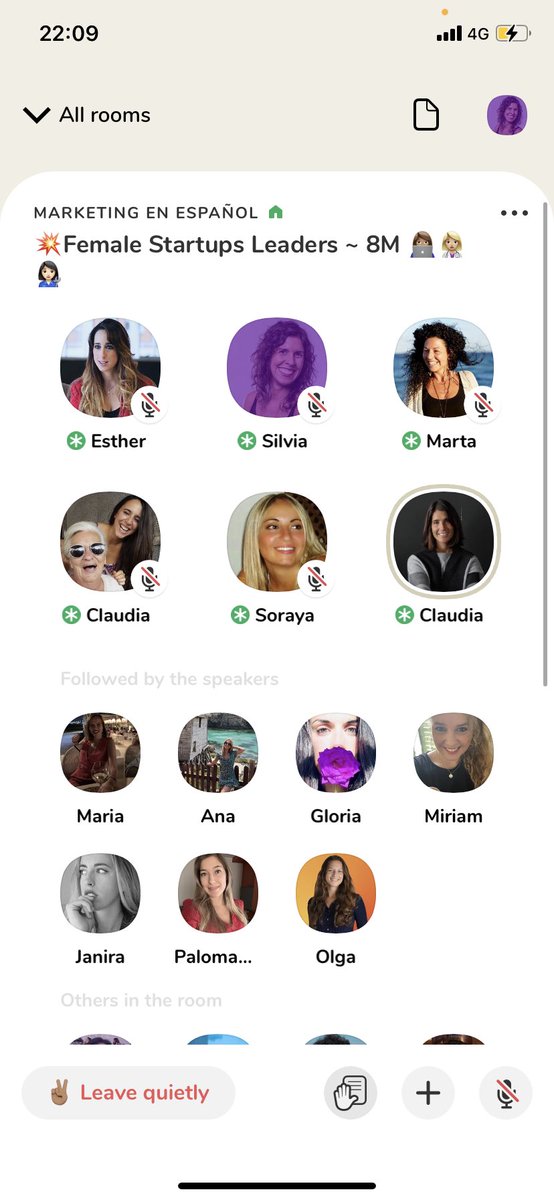 SilviaRivela's tweet photo. It’s happening #ComparteTalento en #Clubhouse 💜 https://t.co/X2mQDk0nVP