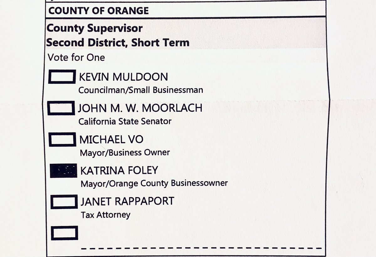 RicardoEnDC's tweet photo. Done! This weekend I voted for @KatrinaFoley for OC Board of Supervisors. 🗳 #Foley4OC #Flip2Blue https://t.co/VopftRh4Jm