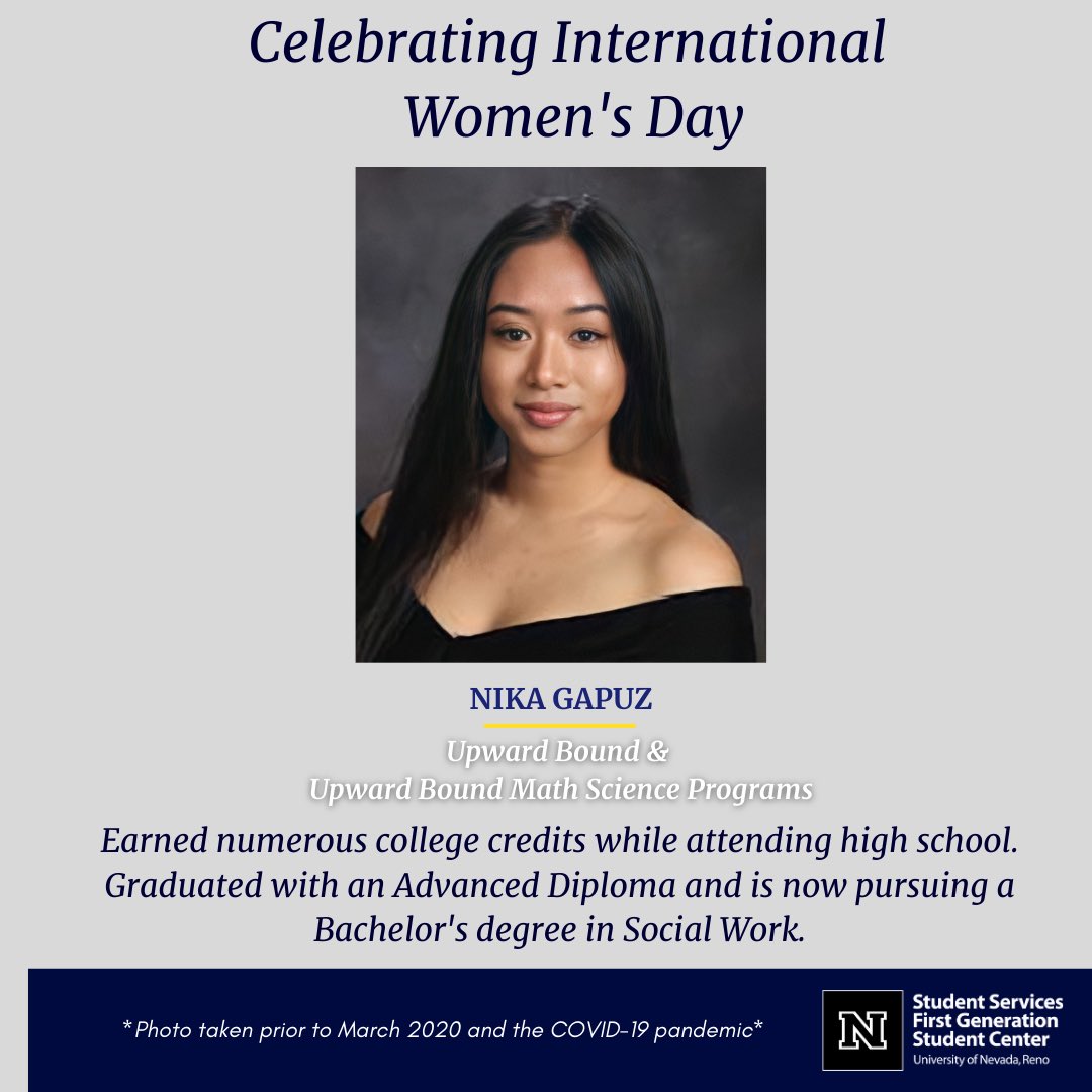 UpwardBoundNV's tweet photo. Happy International Women’s Day! Check out some of our wonderful Class of 2020 alumnae, their achievements and future endeavors!

***Disclaimer: Photos/events occurred prior to March 2020 and the COVID-19 pandemic*** 

#upwardboundnv #trioworks #firstgeneration https://t.co/Dl7d6YKz7P
