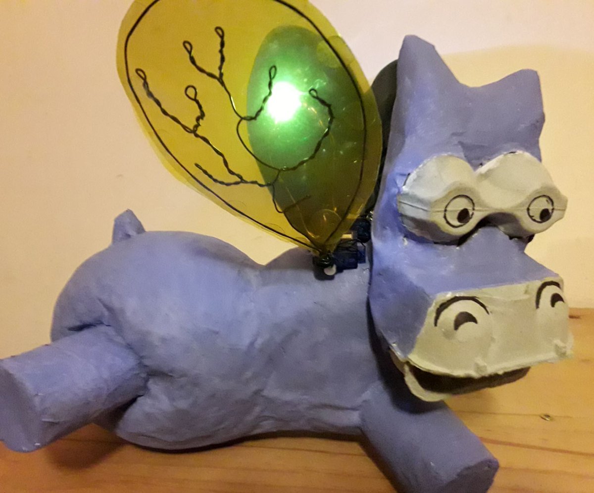 JayElf2's tweet image. my @Scratch Flying Hippo float for the #MicrobitVirtualParade is now all ready for take-off. I&apos;ve enjoyed every moment of this project and learnt so much. Will post video of him &apos;flying&apos; once I get him airborne 🦛❤️