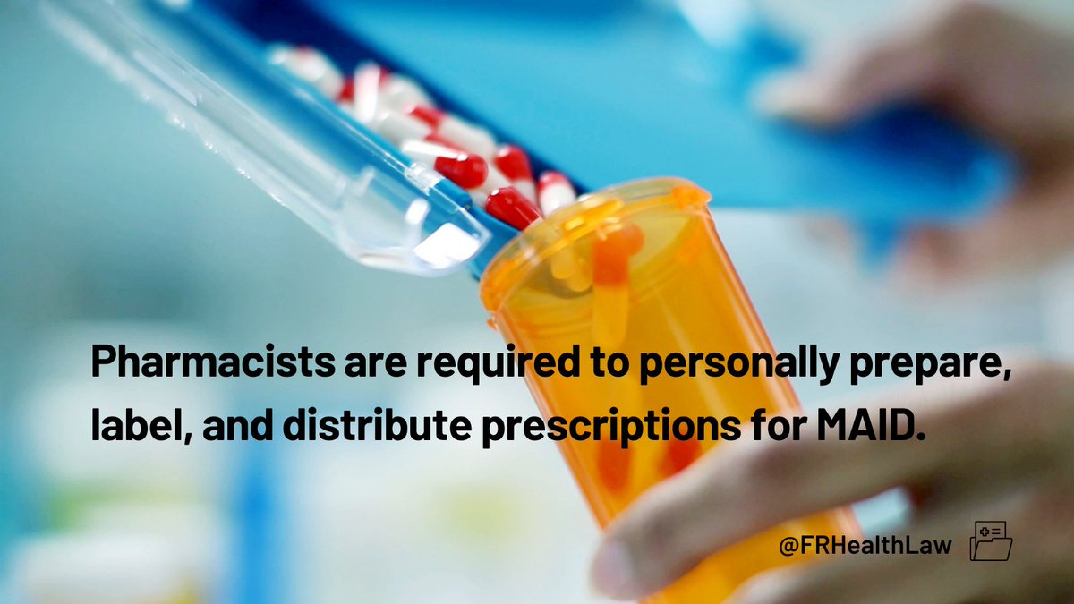 FRHealthLaw's tweet photo. When filling a prescription used for MAID, pharmacists must not delegate any aspect of dispensing. #FRHealthLaw https://t.co/hSWwIQqGPw