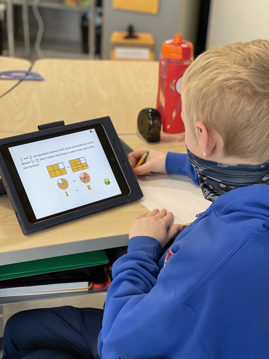 mrsjodihetman's tweet photo. I love using @nearpod in class AND online with my remote students. It’s a great way to keep everyone engaged and allows me to see how well we are understanding material. #Math #Fractions #AreaModels #StudentEngagement https://t.co/jBFb1XIzAM