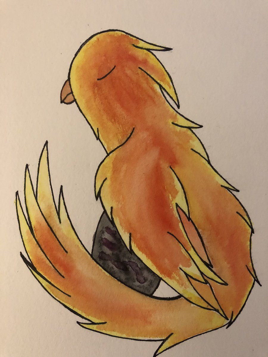 LadyGoldbird's tweet image. Eine Phoenix und sein Drachenei.