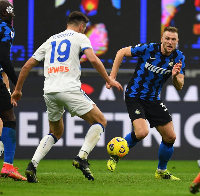 Milan Skriniar pencetak gol tunggal kemenangan Inter Milan atas Atalanta