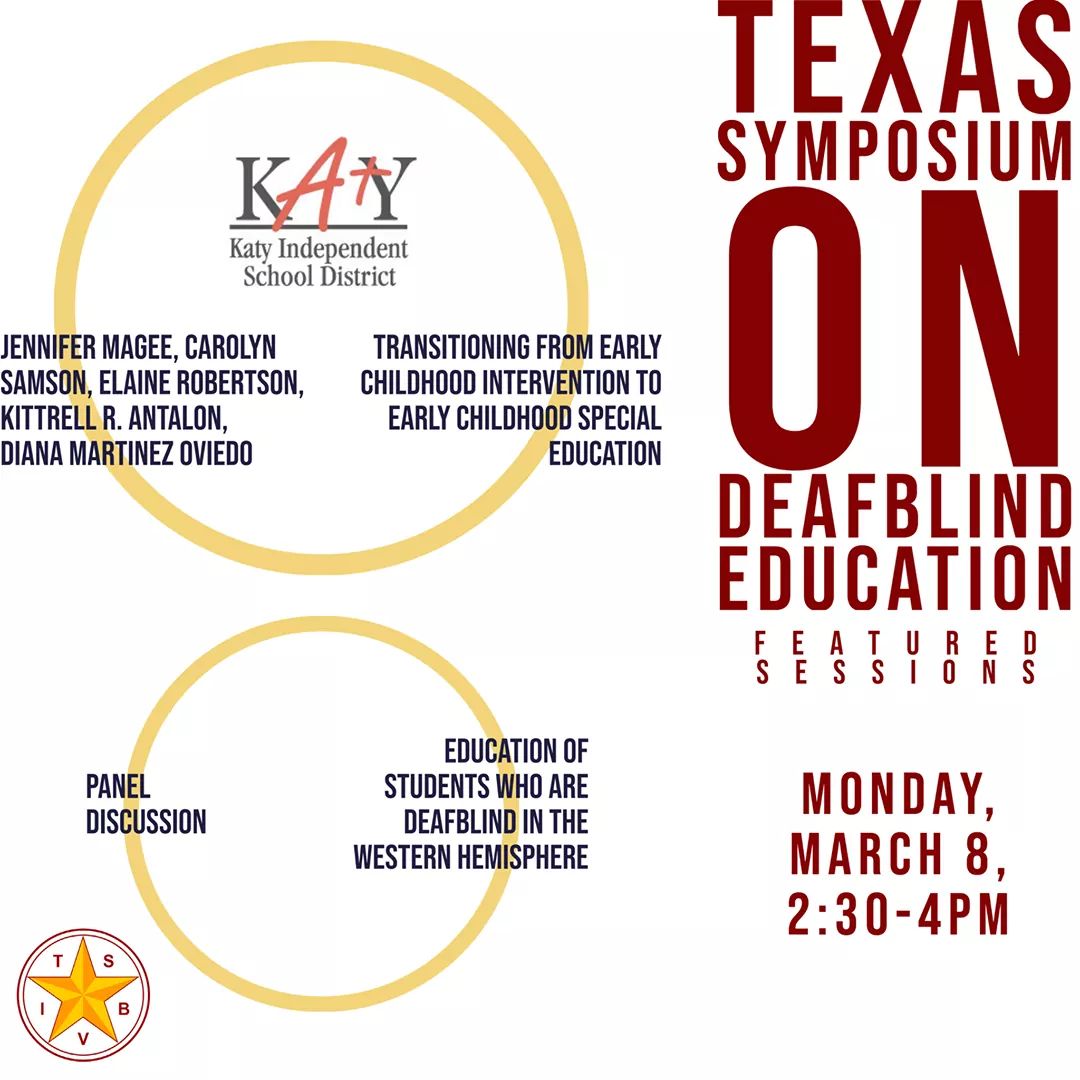 TSBVI_Outreach's tweet image. Happening now!
On Monday #TXDBSympo2021 will feature two outstanding presentations: Transitioning from Early Childhood Intervention to Early Childhood Special Education with a Student who is Deafblind &amp;amp; Education of Students who are Deafblind in the Western Hemisphere.
