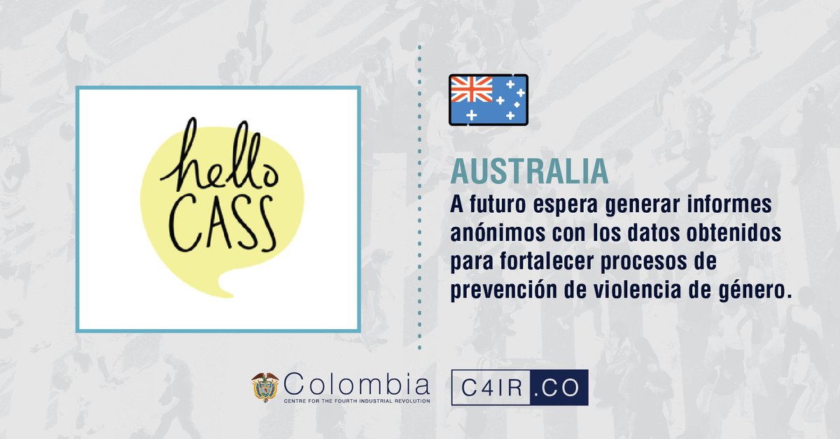 C4IRColombia's tweet photo. Este #chatbot informa sobre violencia familiar, servicios de asesoramiento disponibles, sistema legal, asistencia financiera, bienestar personal, entre otros.
#HelloCass garantiza que su información sea segura, precisa, y que refleje la diversidad de las mujeres australianas 🇦🇺. https://t.co/R5b0eijcQq