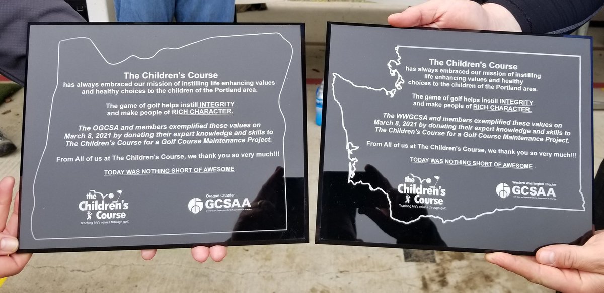 GCSAA_NW's tweet photo. Today was the annual  @OregonGCSA/@WWGCSA joint service project. This year the @FirstTeePDX Children's Course benefited from our efforts. We sodded a new putting green, Dry-jected greens and cleaned up storm debris. Big thanks to @DryJect and @GenTreeService for their help! https://t.co/UmNcXYakTk