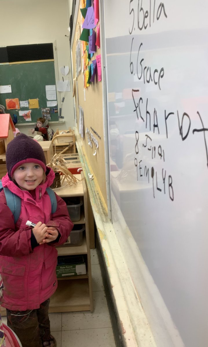 Jackieinwd's tweet photo. “I can write my name!” Proud moment of signing themselves on our who’s ready board :) #nspreprimary #capablechildren @HrceLiteracy @HRCE_Math https://t.co/pep0CpCzK0