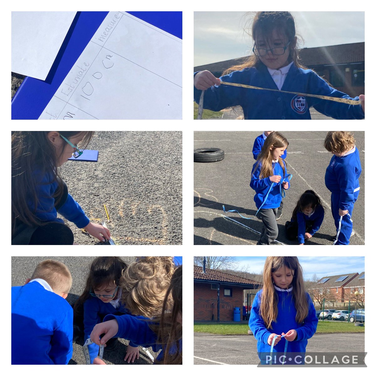 Fun in the sun 🌞 Today we estimated and measured parts of the giants body in Dosbarth Scott Quinnell. @DeightonPrimary <a href="/DPSAgnew/">Mrs Agnew</a> @DpslWilkins