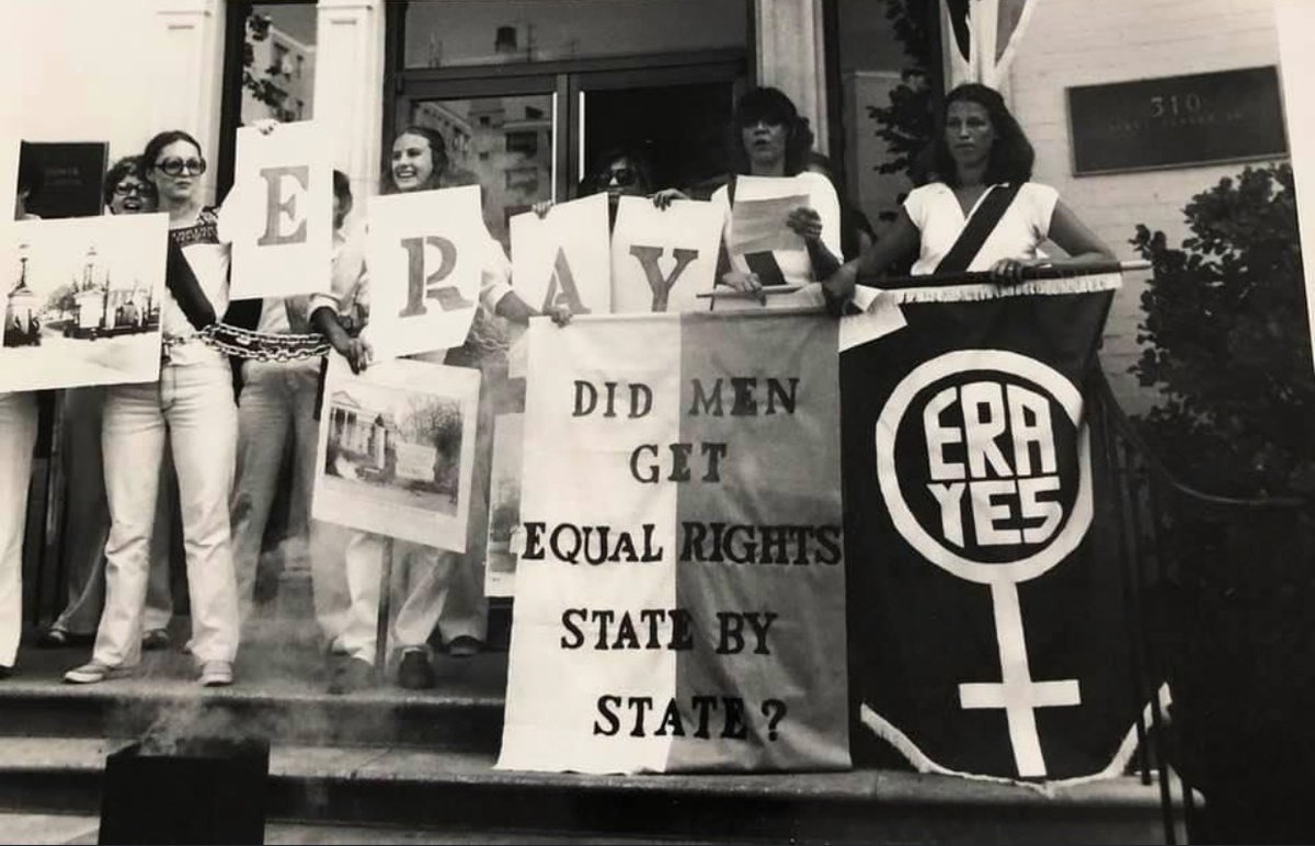 For a decade, ERA supporters held rallies, petitioned, picketed, went on hunger strikes and performed acts of civil disobedience. Crossway's founder, Kathleen Guinan, is on the right lobbying in front of the Republican National Headquarters in 1978.

#internationalwomensday2021