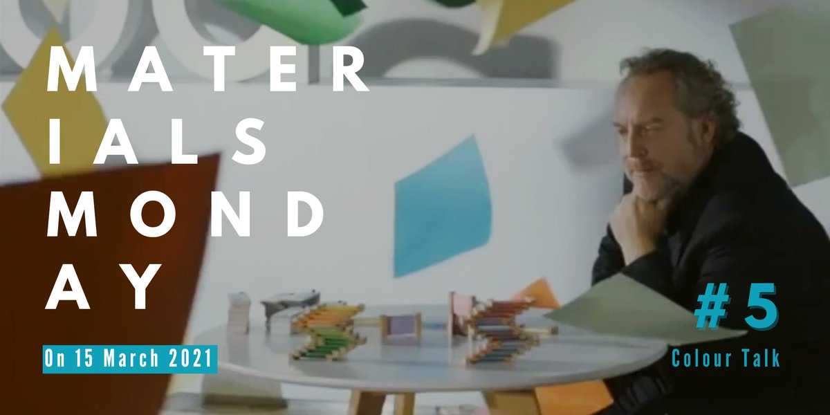 Materials Monday # 5: 15 March 2021 
16.30 to 18.00 hrs CET 
Colour Talk – Trends, Projects, Experiences
with Karl Johan Bertilsson MRKRL, Stockhom
We we discuss colour trends, colour design projects and share views and experiences. Send us YOUR colour design project!