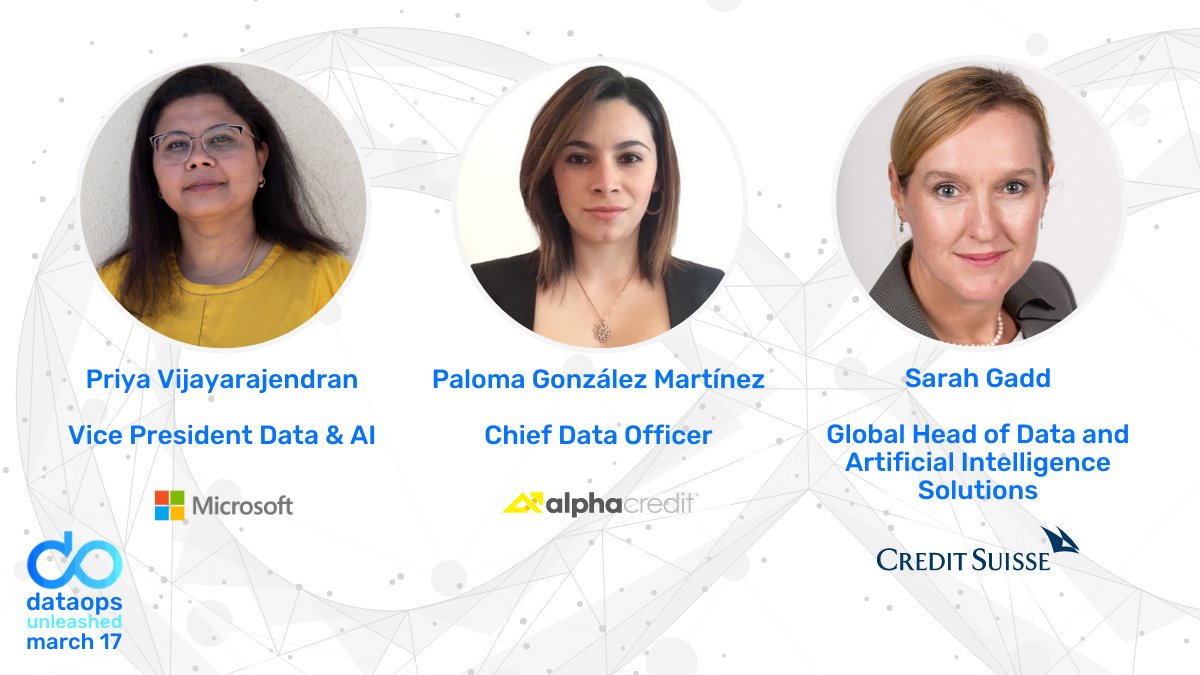 A salute to these brilliant female #bigdata leaders representing their organizations without our #DataOps community today on #InternationalWomensDay and everyday👏 <a href="/Microsoft/">Microsoft</a> <a href="/AlphaCredit_Mx/">AlphaCredit</a> <a href="/CreditSuisse/">Credit Suisse</a>