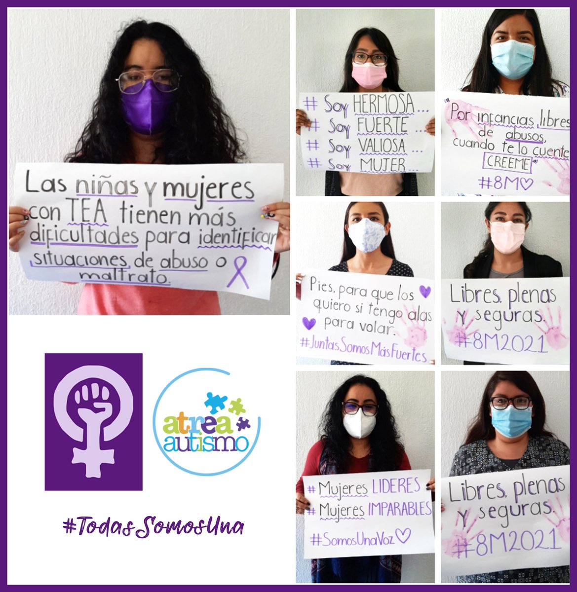AtreaAutismo's tweet photo. Hoy, 8 de Marzo, conmemoramos a las niñas y mujeres con o sin TEA; que día a día luchan por igualdad, justicia pero sobre todo, por el respeto y valor que tenemos como mujeres.
#8M #8M2021 #DiaDeLaMujer2021 #DiaDeLaMujer #DiaInternacionalDeLaMujer #8Marzo2021 #HablemosDeAutismo https://t.co/uvpmkmPsr9