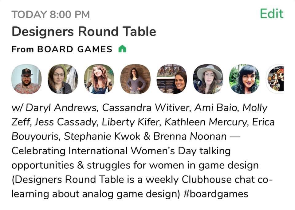 Celebrate #InternationalWomensDay with us tonight at 8pm ET on #Clubhouse in the #BoardGames room...