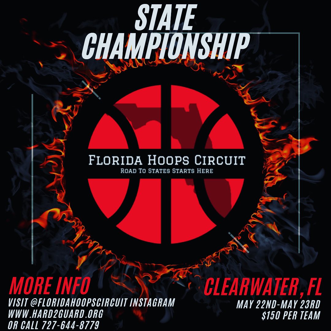 CircuitHoops's tweet image. The #RoadToStates ends on May 22nd &amp;amp; 23rd at our State Championship Tournament in Clearwater, FL! Spots are filling up quick, so register today to ensure your team is playing in the inaugural #FHC State Championship! Be a part of history and register today!!Visit our IG for info!