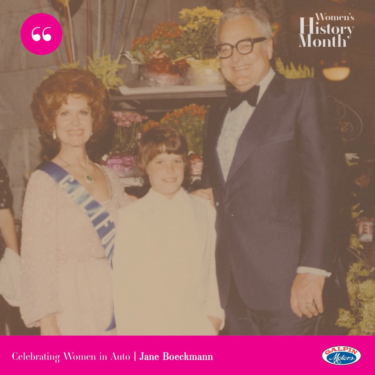 On #InternationalWomensDay we'd like to honor our very own, Jane Boeckmann. Jane is known as a humanitarian, civic leader, astute businesswoman, a loving wife, mother, sister and grandma. To all of us at Galpin, she is our First Lady and we admire her servant leadership.