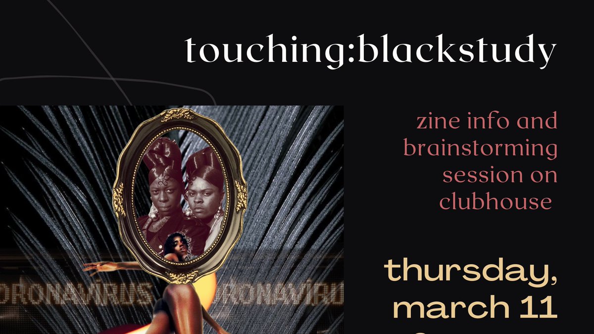 jerbykins's tweet photo. thursday on clubhouse

we're brainstorming on a zine to hold space for black sexuality grads/practitioners/educators to sit with our feelings, thoughts, desires. in a time when touching is difficult and motivation for study (as work) is hard to find

https://t.co/jXpusu1wf7 https://t.co/8v7l4iO9wG
