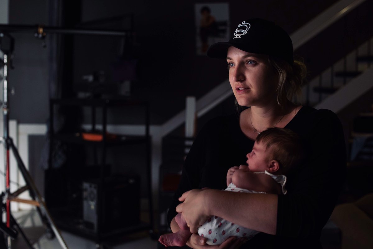 "Celebrating #IWD2021 with one of my favourite on set photos. Clara was a month old here. It reminds me of the most difficult yet rewarding time juggling work and a newborn &amp; it taught me you can still accomplish a lot on very little sleep." - Our badass leader Colleen