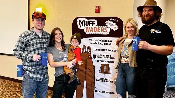 To all our new followers and customers. A big thank you for supporting us and gettin’ knee deep! You are helping out a small town start-up with the goal to create jobs for our hometown of Holstein, Iowa. Because of you, that dream is now within reach. Buckle up. #mufftank