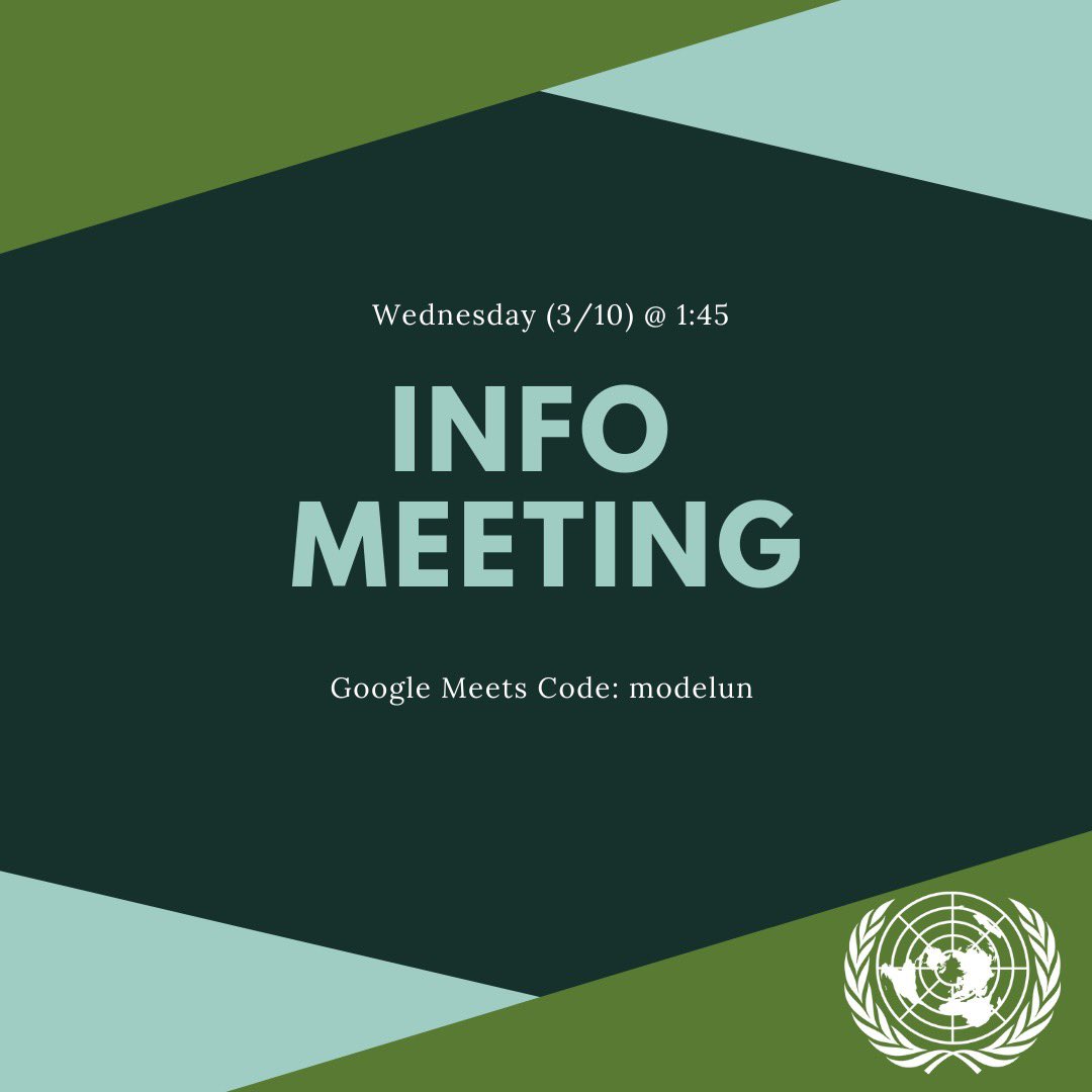 We will be having an info meeting this Wednesday (3/10) at 1:45pm! The google meets code is modelun. Please let us know if you can’t make it. Hope you can join us!