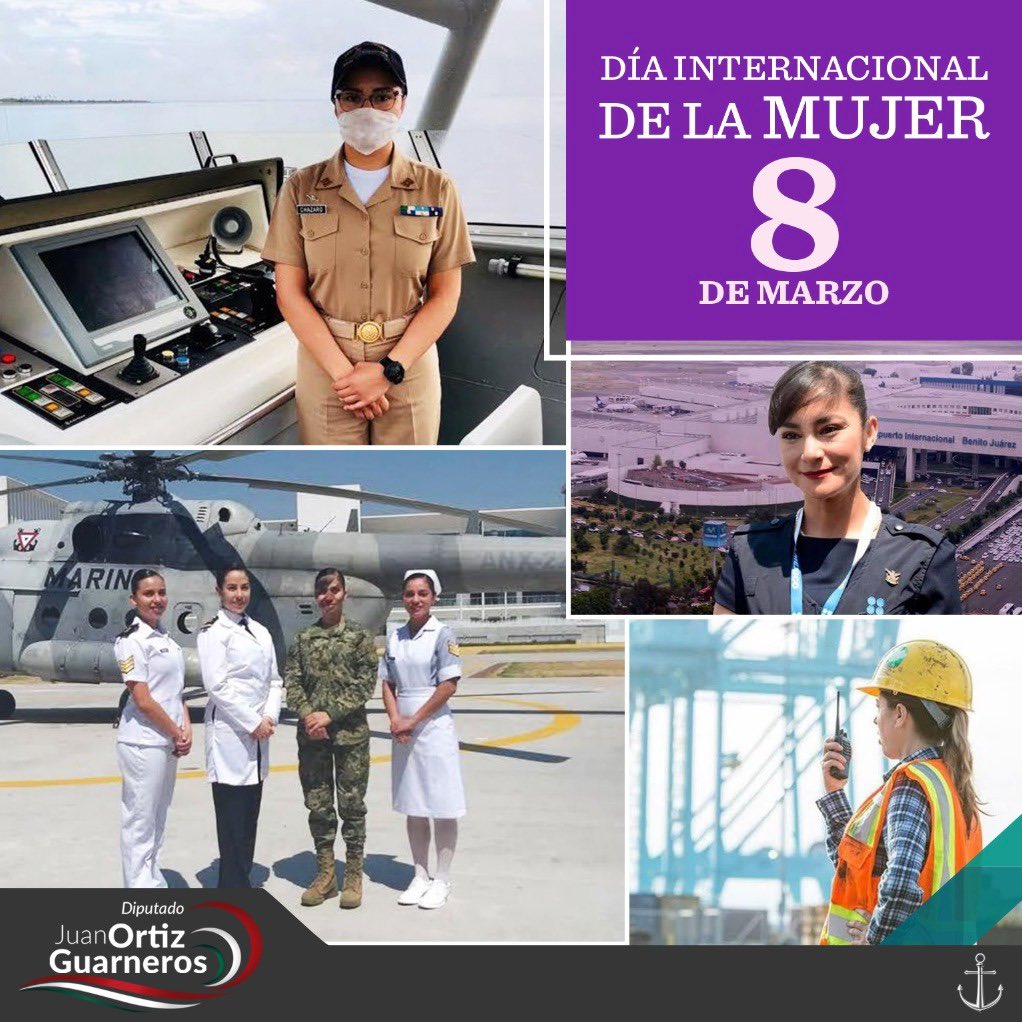 JOGuarneros's tweet image. Reconozco y respeto la participación de la mujer en el desarrollo nacional, ejemplo de tenacidad y lucha por derechos profesionales, personales y sociales; hoy son pilares en el #PoderNaval y el #PoderMarítimo de México.
Por ellas y para ellas. #8M2021 #DiaInternacionalDeLaMujer
