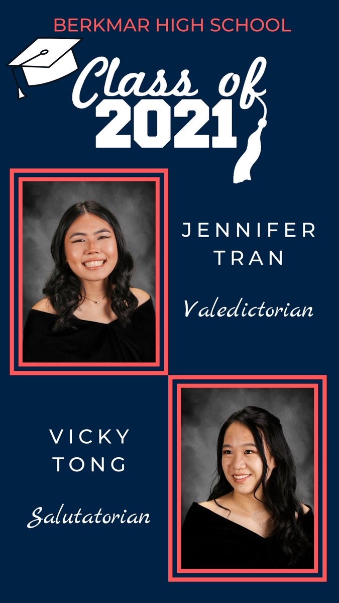 saeoppub's tweet photo. Congratulations to our very own Jennifer Tran and Vicky Tong for being named Valedictorian and Salutatorian!!! We are so  proud of you two! ❤️💙 #welldeserved #UB 💻📚🎓 https://t.co/SPTzVCJKaR