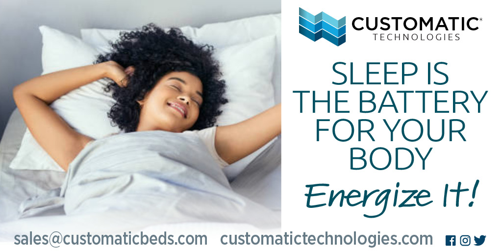 CustomaticTech's tweet image. Sleep Is The Battery For Your Body! Energize it!

#sleep #rechargeyourself #energized #mattress #adjustablebase