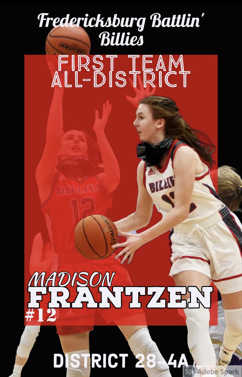 LadyBillieBball's tweet photo. All-District 1st Team Selections 2020-21 Season!  Congratulations to Avery, Anabel, Ella &amp; Frantzen!!! https://t.co/rPL0nmsNBE