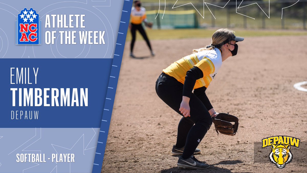 NCAC's tweet image. NCAC Softball Athlete of the Week

Emily Timberman, @DePauwAthletics