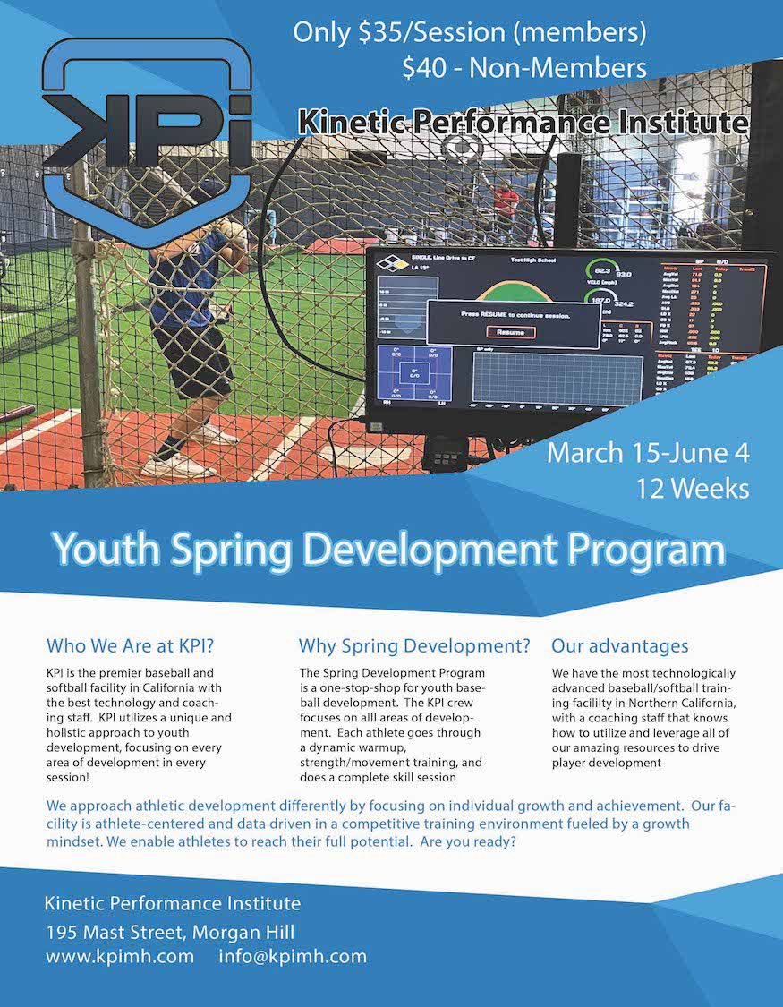 Come join us next week for the start of the Youth Spring Development Program! A one-stop-shop for complete player development... the best system, coaching, and tech all in one place! Stop going to multiple, overpriced places/coaches and get it in one place at an incredible price!