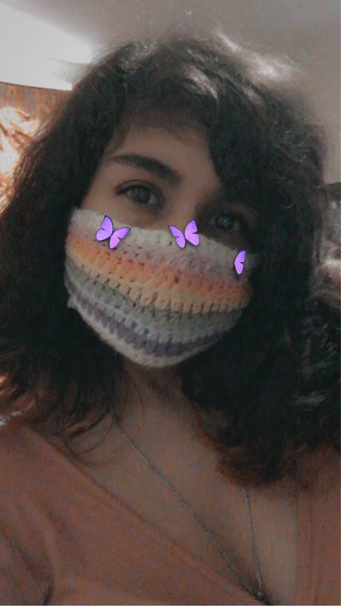 Pastel rainbow & grey crochet face masks from  @earthlywoven_! I got these babies a little while ago & they keep my face nice and warm (& yes, there’s fabric lined on the inside) 