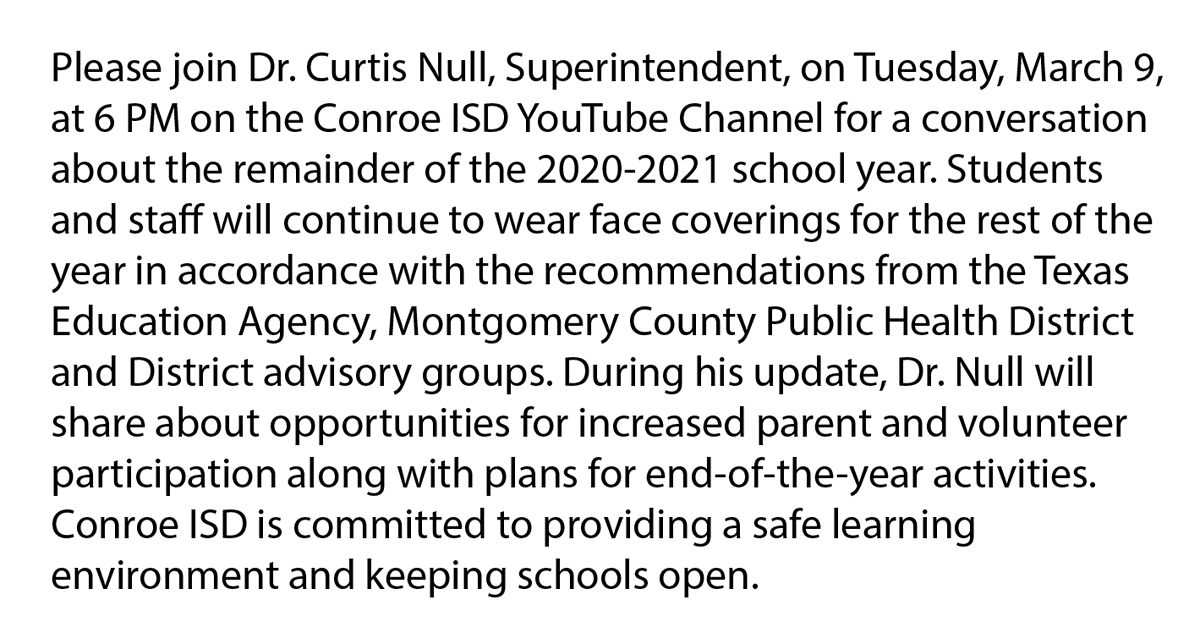 Conroe ISD tweet media