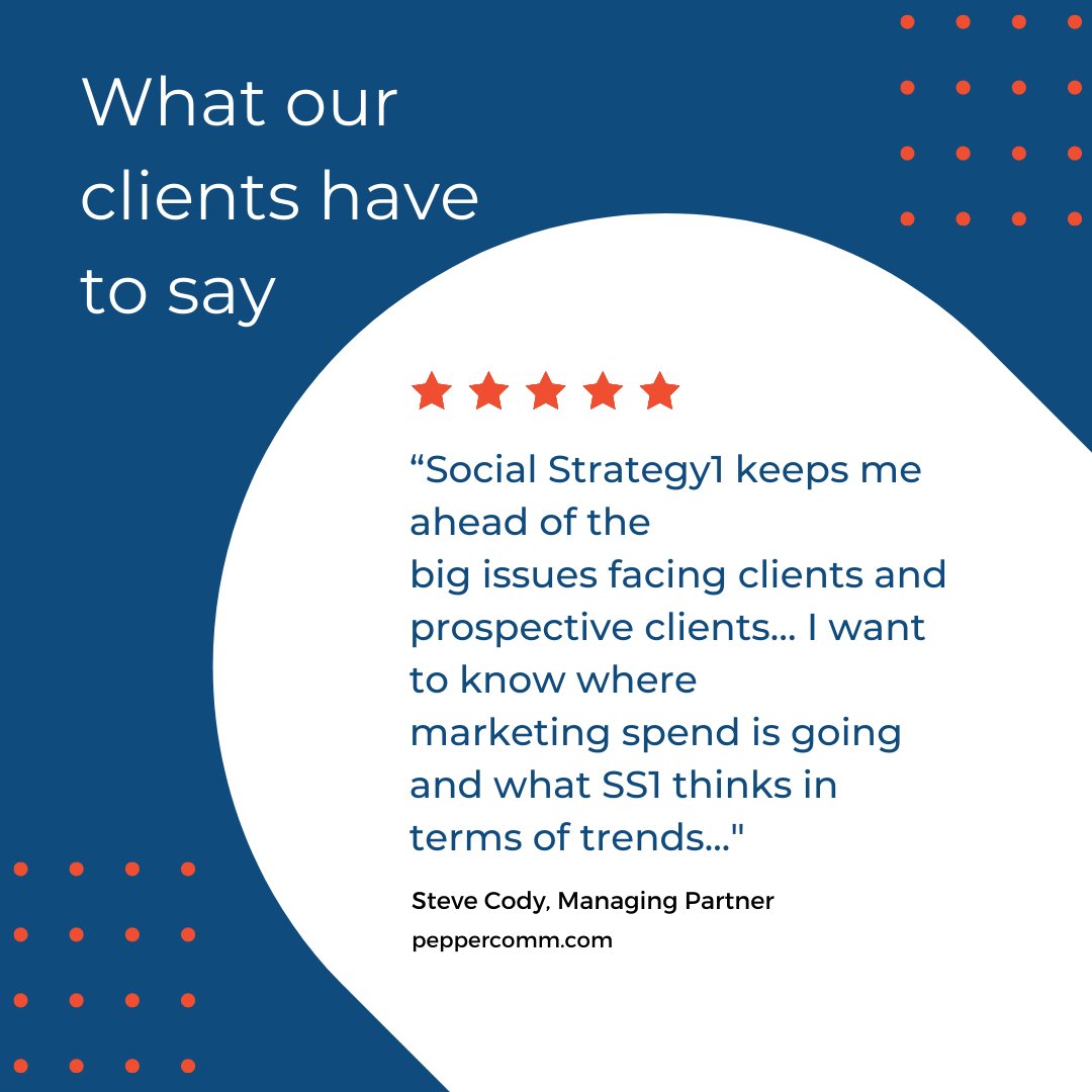 SStrategy1's tweet image. Our digital marketers take pride in our work and build long-lasting relationships with our valued clients! But don't just take our word for it -- Hear what some of our clients have to say: 

socialstrategyone.com/testimonials/

#socialstrategy #testimonials #socialstrategy1 #ss1