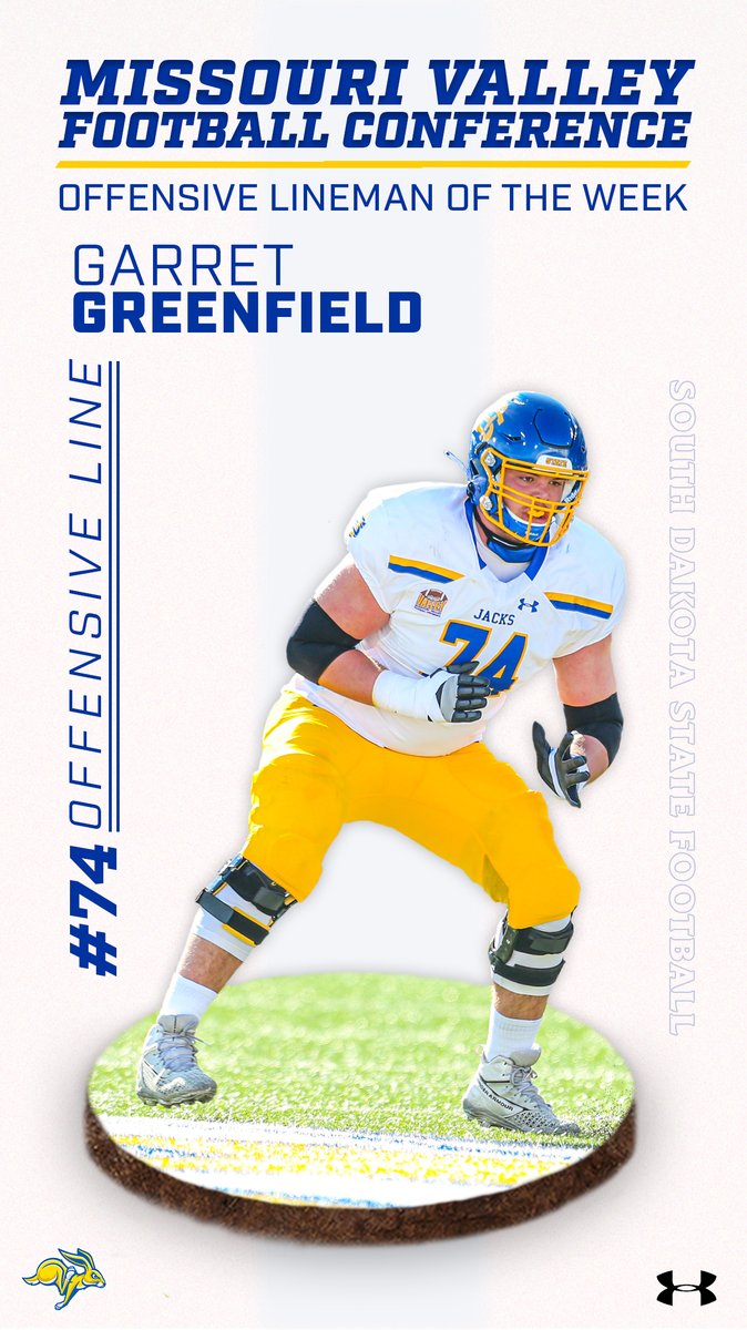 Missouri Valley Football Conference Offensive Lineman of the Week - <a href="/greenfield_74/">Garret Greenfield</a> 

#GoJacks 🐰🏈