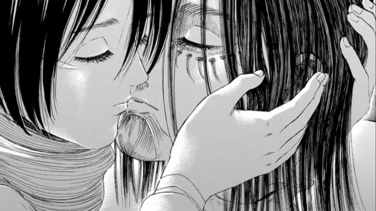 ユミル イェーガー A Twitter エレンが見た未来 エレンは 全てを見たわけではなかった あの景色 は 地ならしの後 介錯に来るミカサと 静かに微笑む始祖ユミルの姿だったのか T Co Pv3ypamkfg Twitter