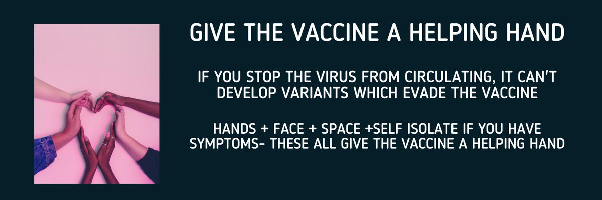 jimmcmanusph's tweet photo. A simple reason for why we need  to keep going with hygiene and social distancing even now we have the vaccine.  Give the vaccine a helping hand https://t.co/9ZUywpFaCC