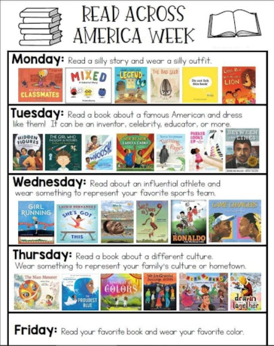 JESBloodhounds's tweet photo. Read Across America Week continues on Tuesday, March 2, 2021.  Read a book about a famous American and dress like them!  It can be an inventor, celebrity, educator, or more. https://t.co/7xYOGcydO3