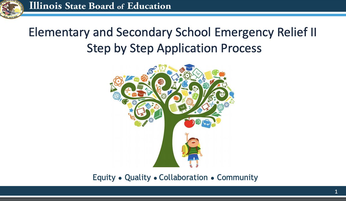 CWildmanCPA's tweet photo. Thanks to @ISBEnews for today's extremely helpful webinar on on navigating the Elementary and Secondary School Emergency Relief II
Step by Step Application Process. ##CARESAct #CRRSA #ESSERII @GingerBrown128 https://t.co/k2jRx2pJNW
