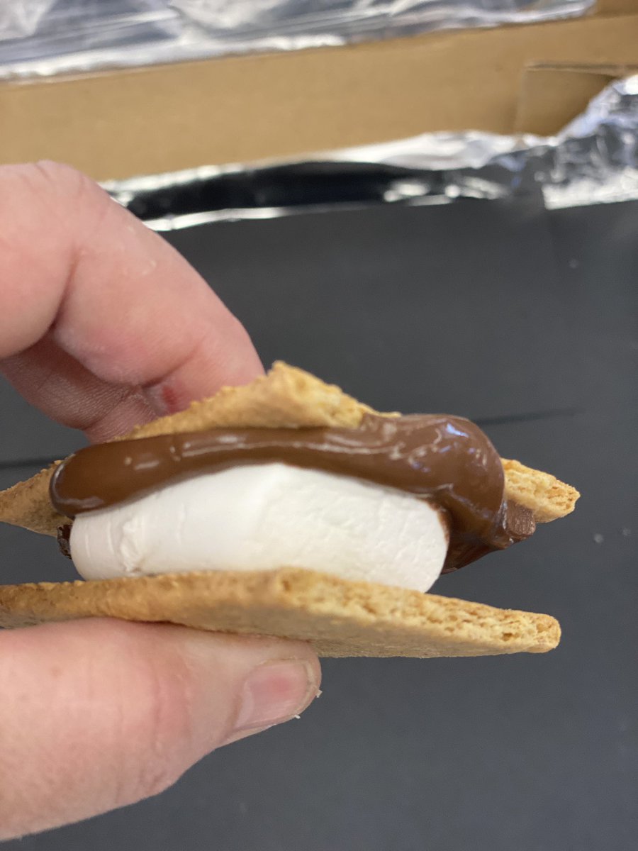 nermolik's tweet photo. Using our weather unit to cook up some amazing solar oven s’mores. Recycling+the sun = yummy snacks. @QuailGlen_  @drycreekschools https://t.co/DkER3AoonT