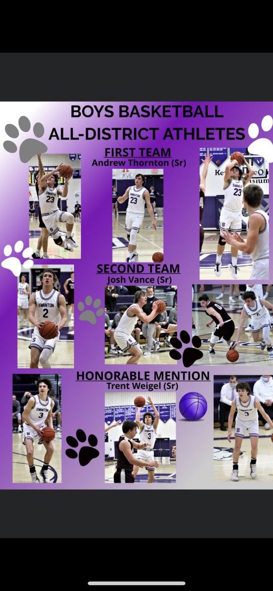 swantonsports's tweet image. Congratulations to Andrew Thornton, Josh Vance, and Trent Weigel and the rest of the team on a hard-fought season that came with some hard-fought awards! 🏀 @coachvisser 

#letsgodogs